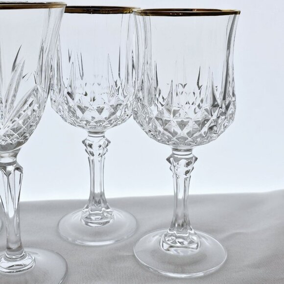 Mismatched Elegant Party Wine Glasses 4pc toasting glassware Longchamp Salzburg - Picture 3 of 12